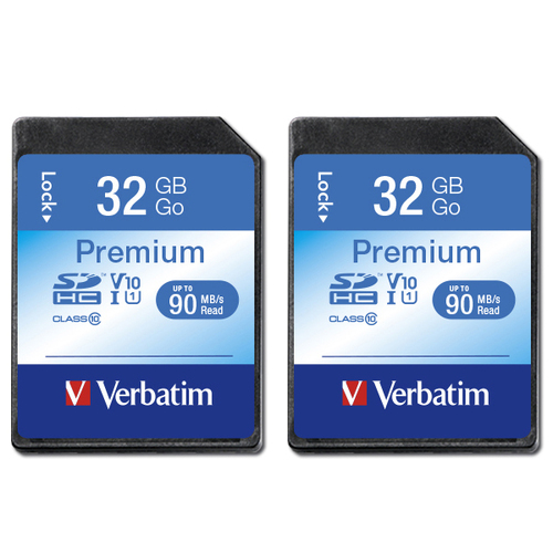 2x Verbatim 32GB SDHC Memory Card Class 10 For Digital Camera