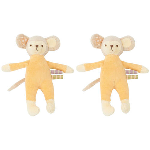 2PK Annabel Trends Cuddly Wuddlies Plush Toy 17x6cm Small - Mouse