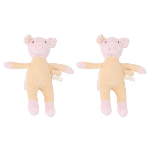 2PK Annabel Trends Cuddly Wuddlies Plush Toy 17x6cm Small - Pig