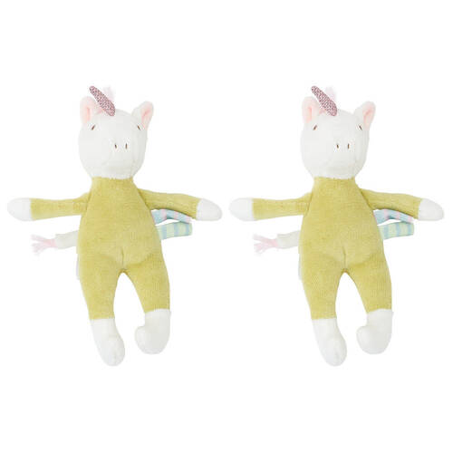 2PK Annabel Trends Cuddly Wuddlies Plush Toy 17x6cm Small - Unicorn