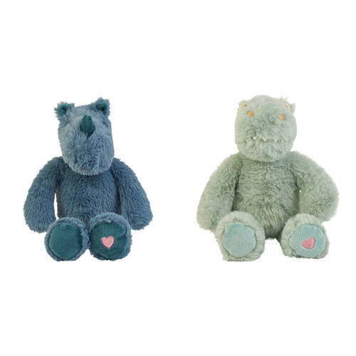 2pc Annabel Trends Plushie Pals Soft Plush Toy Babies 25cm Rhino & Crocodile 0y+