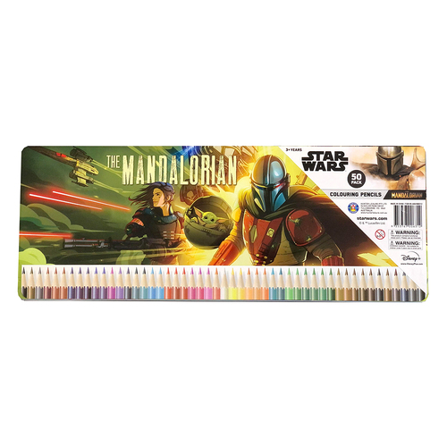 50pc Star Wars The Mandalorian Colouring Pencils Set Kids 3y+