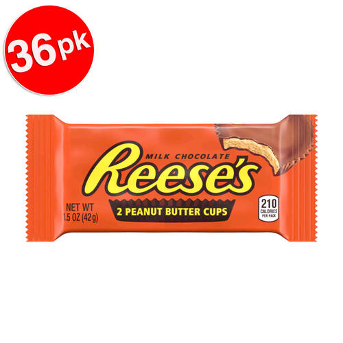 36PK Reese's 2 Peanut Butter Cups 42g Chocolate