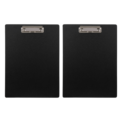 2PK Marbig Enviro A4 File Clipboard w/ Metal Clip - Black