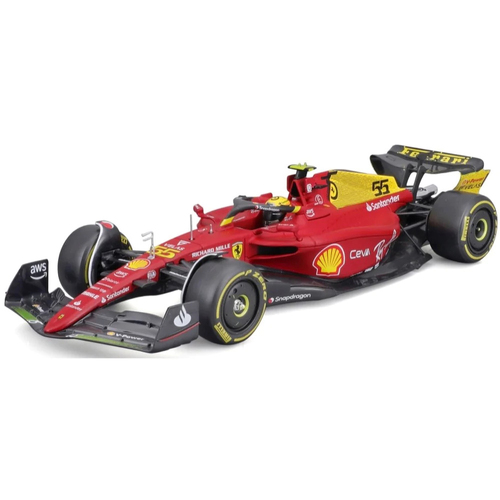 Bburago 1:24 Ferrari Racing 2022 F1 75 Sainz No. 55 Model Racecar Toy 14y+