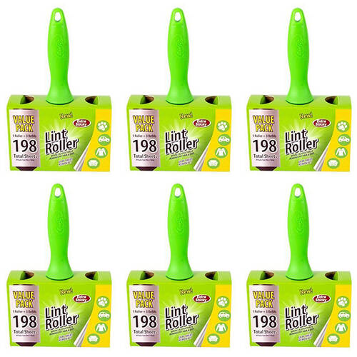 6PK Fresh Start Extra Sticky Lint Roller Dust/Hair Remover w/3xRefills 198-Sheet