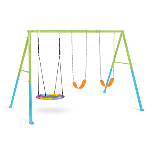 Intex Saucer And Swing Three Feature Steel Backyard Swing Set 3y+