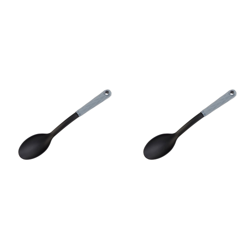 2PK Wiltshire Diamond Soft Touch Handle Kitchen Solid Spoon