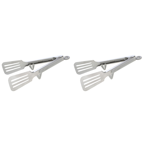 2PK Wiltshire Soft Grip Handle Slotted Stainless Steel Turner Tong 23cm