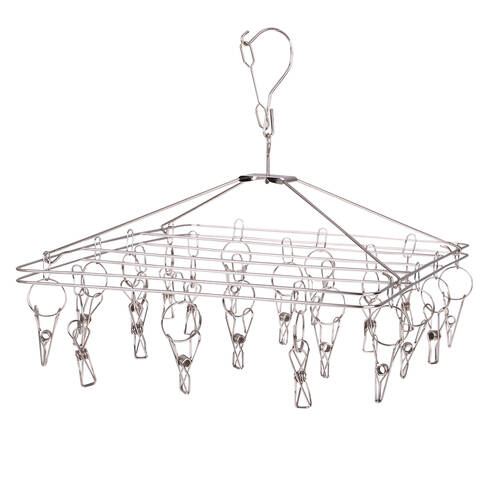 D.line Stainless Steel Hanging Rectangle Clothes Dryer 20 Pegs 37x30cm