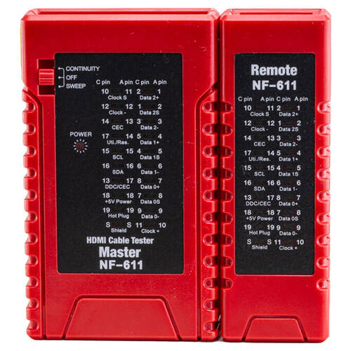 Doss HDMI Cable Tester Portable Device For Wire Circuit/HDMI/Type A-C Red