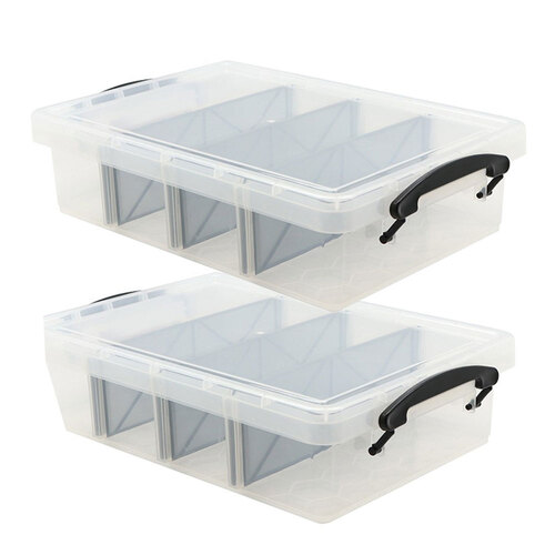 2PK Boxsweden Compartment Storer 4 Section 6Lt Clear