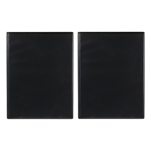 2PK Marbig A4 Clipfolder Insert w/ Expanding Pocket - Black