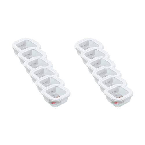 12PK Lemon and Lime Yorkshire Fresh Lock Container Square 500ml Food Safe