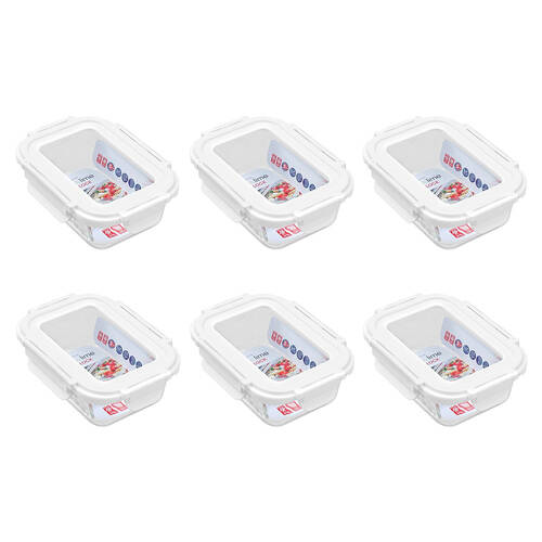 6PK Lemon & Lime Yorkshire Glass Fresh Lock Food Container 375ml
