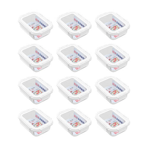 12PK Lemon & Lime Yorkshire Glass Fresh Lock Food Container 650ml