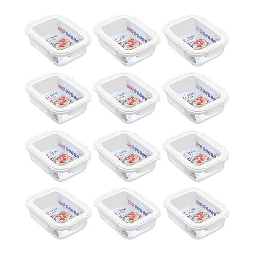 12PK Lemon & Lime Yorkshire Glass Fresh Lock Food Container 1L