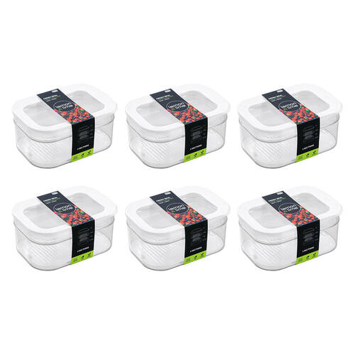 6PK Lemon & Lime Fresh Seal 2 Section Fridge Food Storer 750ml+2.250ml