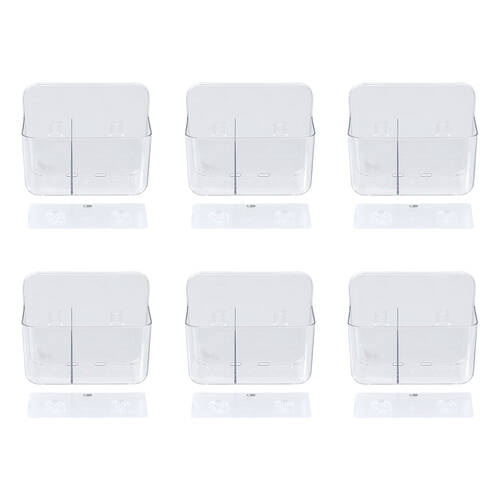 6PK Boxsweden Crystal Bathroom Hanging 2 Section Caddy 17.5x9x14cm