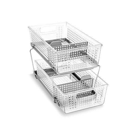 Madesmart Two Level Storage w/ Dividers 37x23cm Clear