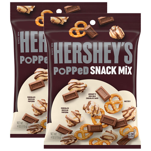 2PK Hersheys Popped Snack Mix Bag 113g