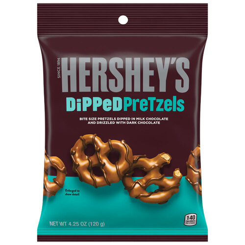 Hershey's Milk Chocolate Dipped Pretzels Bag 120g
