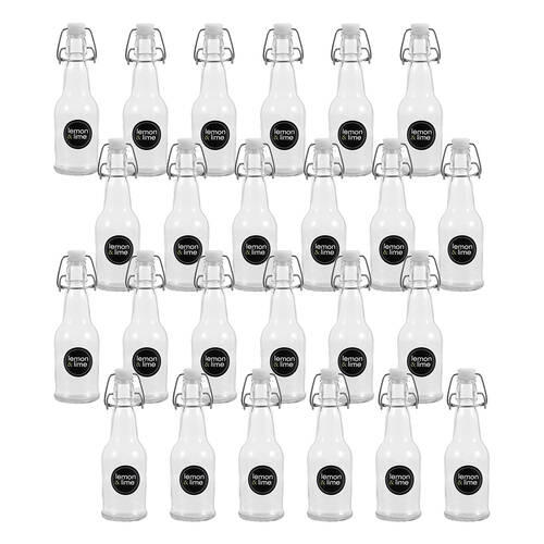 24PK Lemon & Lime Secure Glass Air-Tight Clip Lid Bottle 250ml