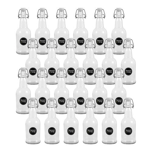 24PK Lemon & Lime Secure Glass Air-Tight Clip Lid Bottle 500ml