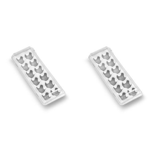 2PK Madesmart Egg Holder W/ Snap-On Lid Rectangle 34x13cm Grey