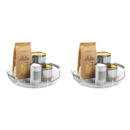 2PK Madesmart Shallow Portable Turntable Round 27cm Grey