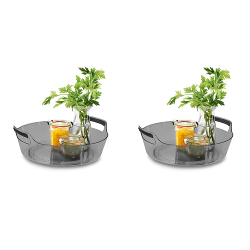 2PK Madesmart Deep Portable Turntable 29x11cm Round Carbon