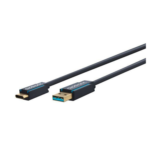 Clicktronic 3m Male USB C 3.1 to A Cable Connector - Black