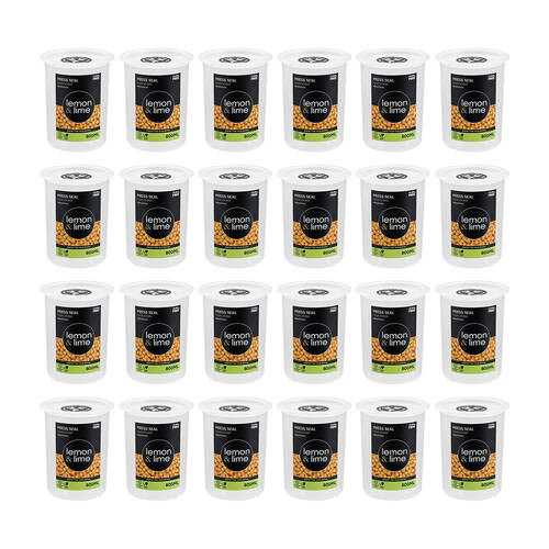 24PK Lemon & Lime Press Seal Food Storer Container 800ml 11x11x13.5cm