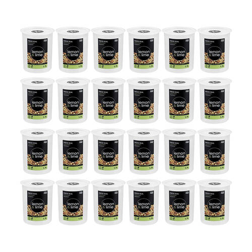 24PK Lemon & Lime Press Seal Food Storer Container 1.3L 13x13x15.5cm