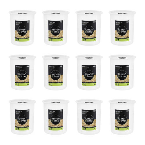 12PK Lemon & Lime Press Seal Food Storer Container 2L 15x15x17cm