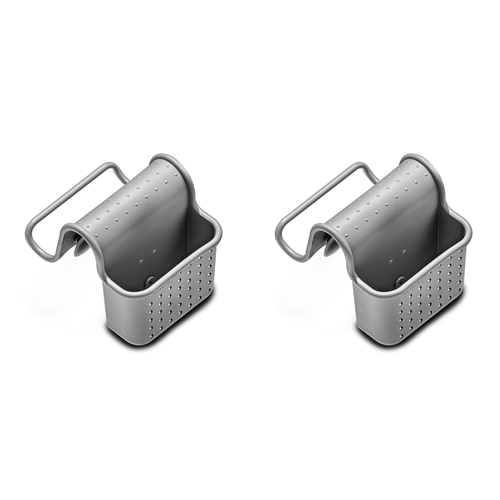 2PK Madesmart Large Sink Saddle Kitchen Organiser 12x14cm Grey