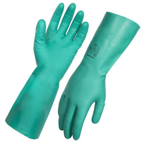 AgBoss Nitrile Heavy Duty Chemical Resistant Glove 45cm Green Size 11