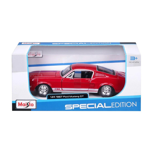 Maisto 1:24 1967 Ford Mustang GT Model Car Toy 3y+ Red