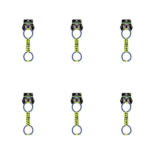6PK Paws & Claws Squeak & Tug Double Tugger TPR Mesh & Rope 39x12x5cm Assorted
