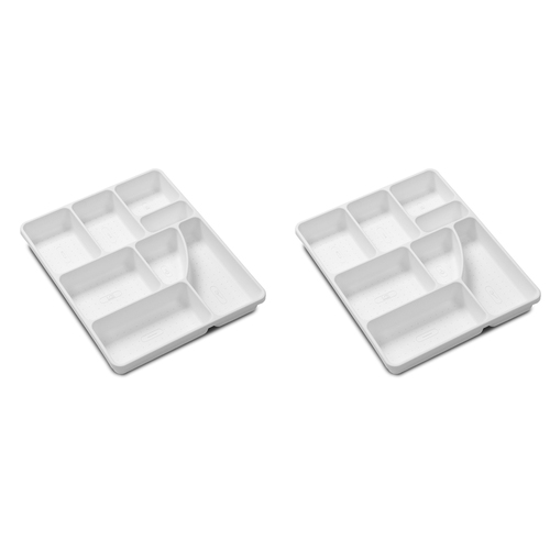 2PK Madesmart Junk Drawer Organiser Rectangle 38x31cm White