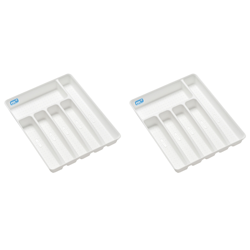 2PK Madesmart Basic 6 Compartment Cutlery Tray 38x33cm White