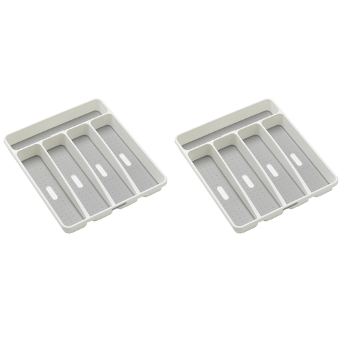 2PK Madesmart 5 Compartment Cutlery Tray 33x29cm White