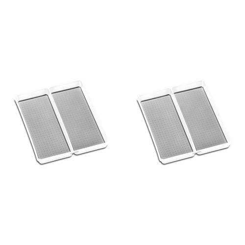 2PK Madesmart Large 2 Compartment Utensil Tray Rectangle 40x33cm White