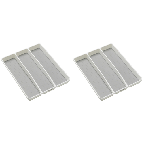 2PK Madesmart Utensil Tray Kitchen Organiser Rectangle 41x33cm White