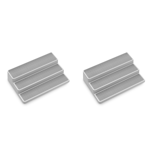 2PK Madesmart 3-Tier Shelf Organiser Rectangle 37x24cm White