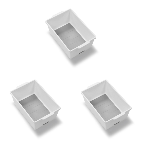 3PK Madesmart Medium Deep Bin Kitchen Organiser 27x17cm White