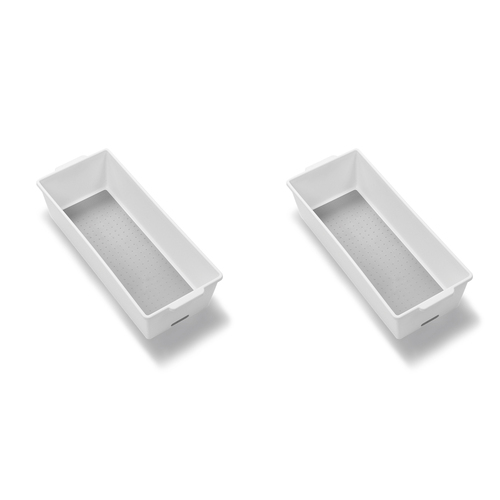 2PK Madesmart Large Deep Bin Kitchen Organiser Rectangle 42x17cm White
