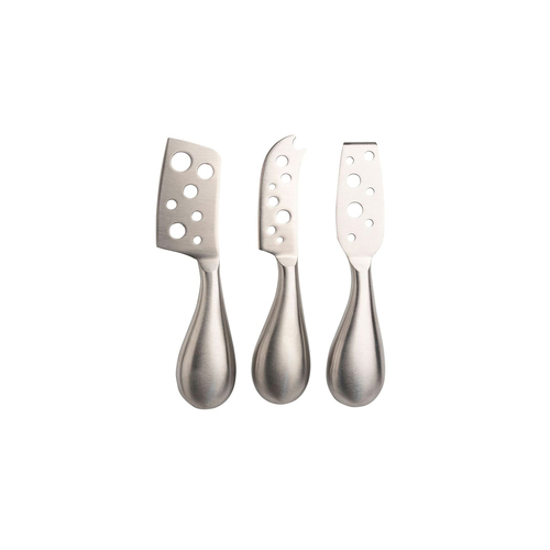 3pc Euroline Stainless Steel Cheese Knife Set - Silver