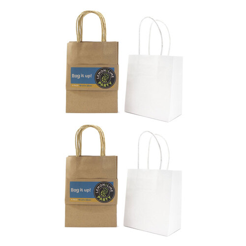 16PK Lemon & Lime Gift Bag Paper 16X8X22cm Assorted