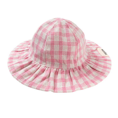 Ponchik Sun Hat Fairy Floss Gingham Size Medium - 9-24m